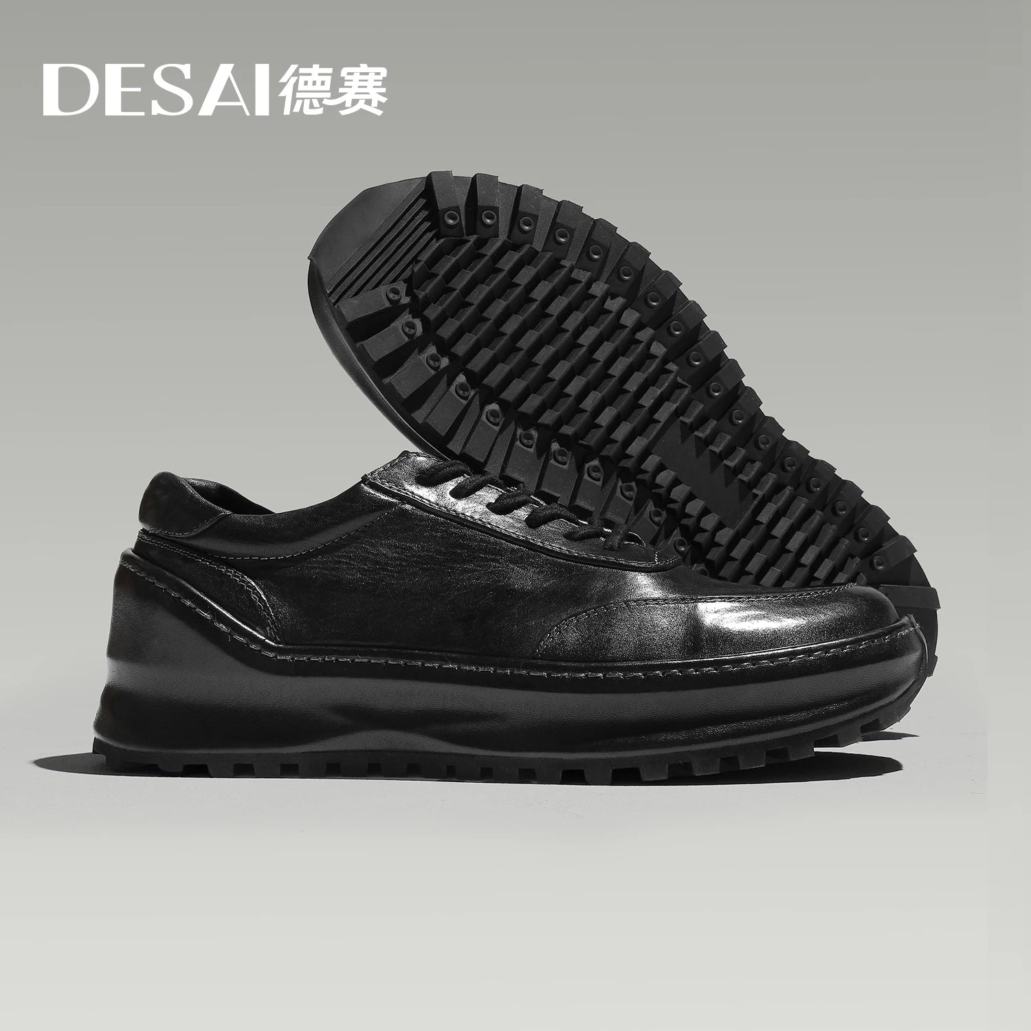 Desai [High-grade horsehide] men's De training shoes retro shoes with classic small white shoes sports casual shoes
