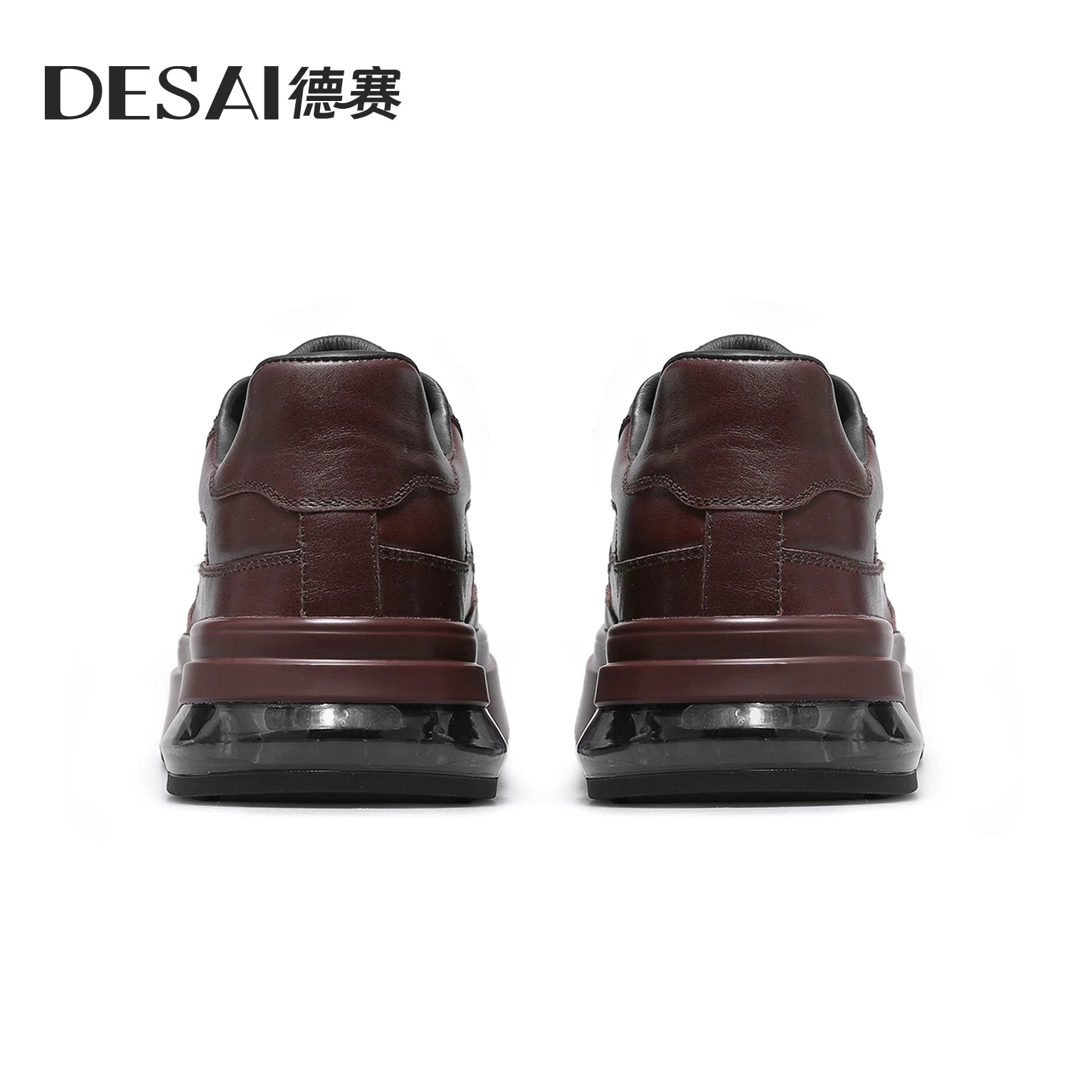 Desai Men's New sports shoes Low-top height-increasing Retro footwear with soft soles and Genuine leather sneakers Fashion