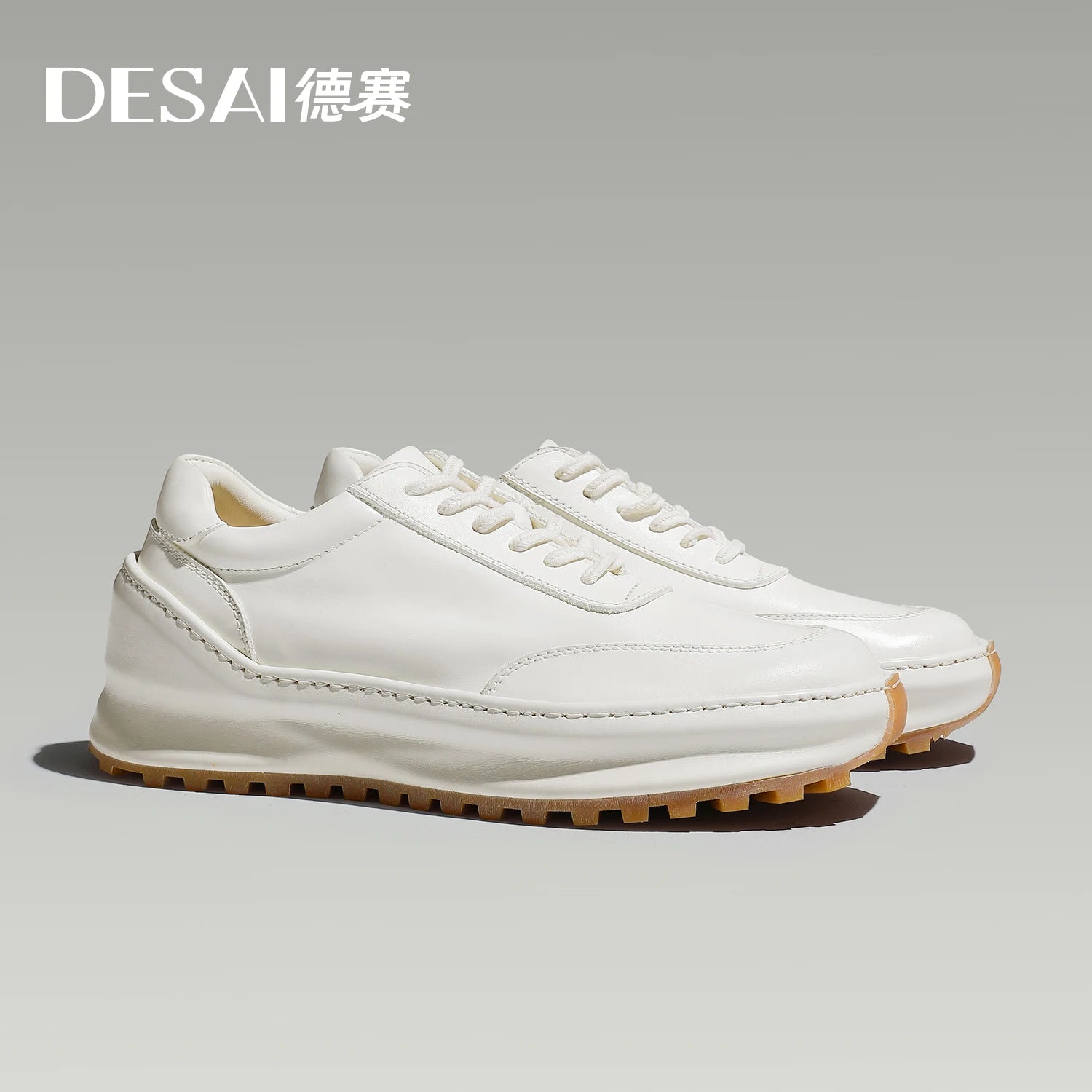 Desai [High-grade horsehide] men's De training shoes retro shoes with classic small white shoes sports casual shoes
