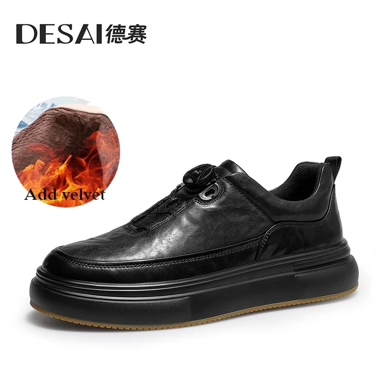 Desai [One button button free lacing] walking shoes men's casual shoes a slip-on lazy sports shoes men's shoes
