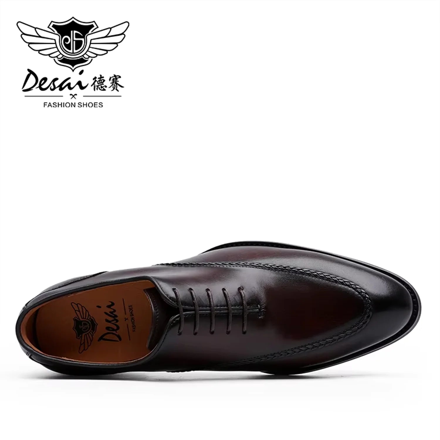 Desai Elegant Genuine Leather British Toe Men's Shoes Carved Business Shoes For Men Classic Dress Formal Wedding Gifts