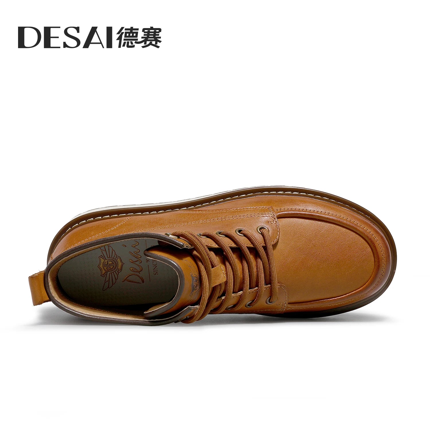 Desai Men's retro British style high top casual men's shoes warm thick sole cargo men's boots