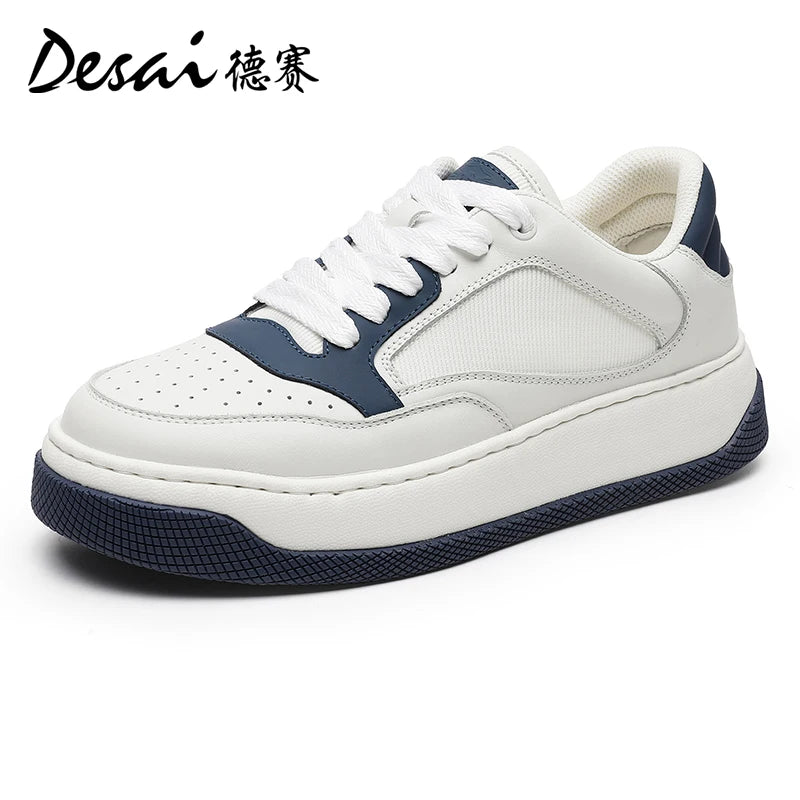 Desai Men's Shoes Summer New Mesh Breathable Casual Shoes Men's Board Shoes Versatile Bread Shoes Soft Sole Elevated Shoe DS2026