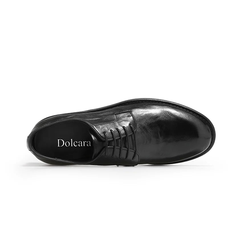 Dolcara leather Derby leather shoes British men's wedding shoes banquet business formal soft sole shoes manual anti-slip shoe