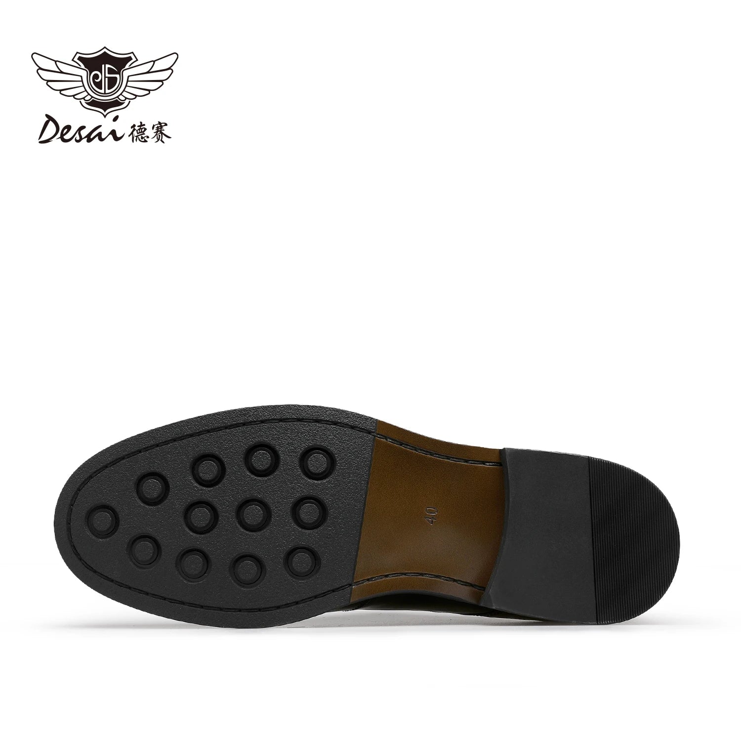 Desai [High-end horsehide] men's leather shoes business formal round head Derby shoes men's leather soft soled handmade footwear