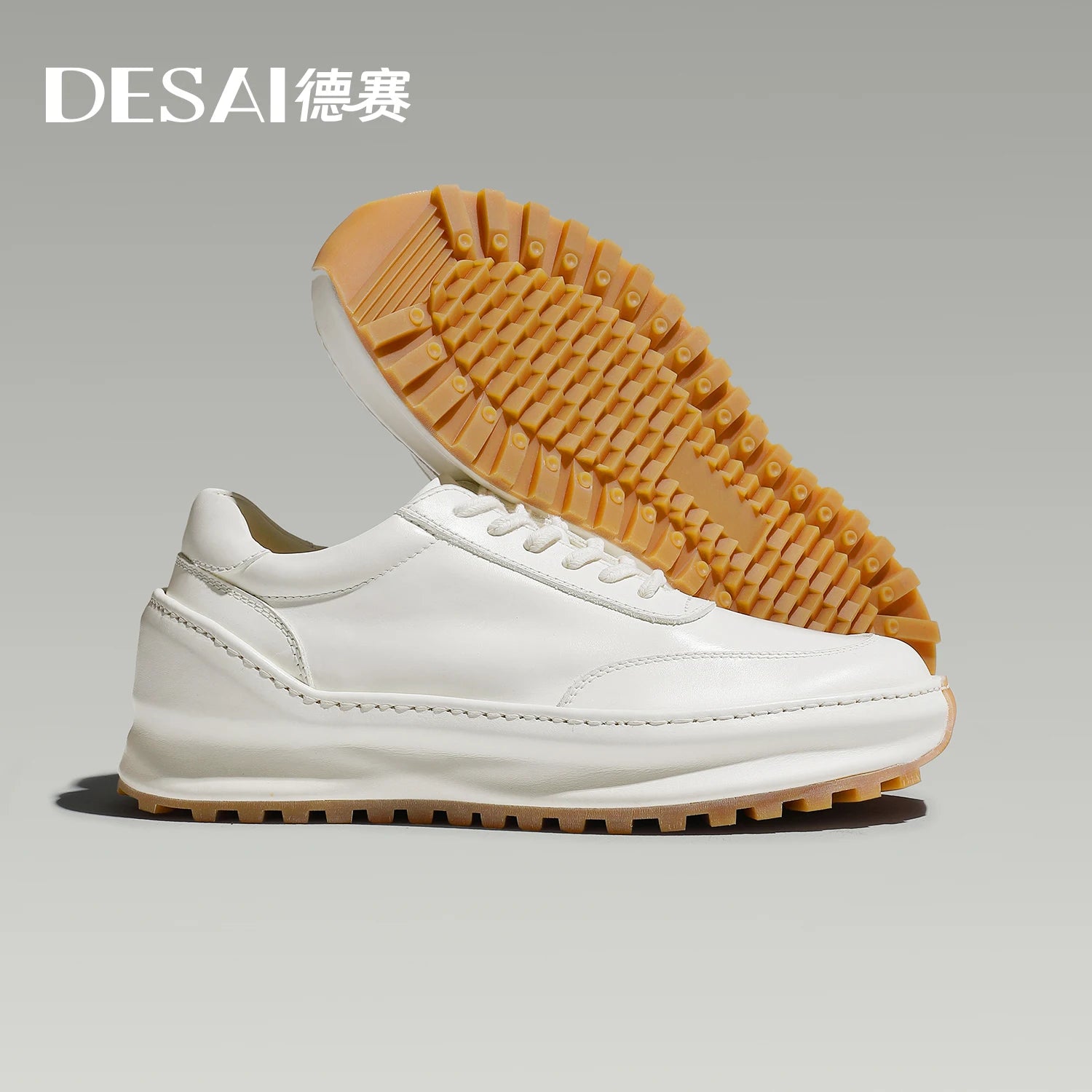 Desai [High-grade horsehide] men's De training shoes retro shoes with classic small white shoes sports casual shoes