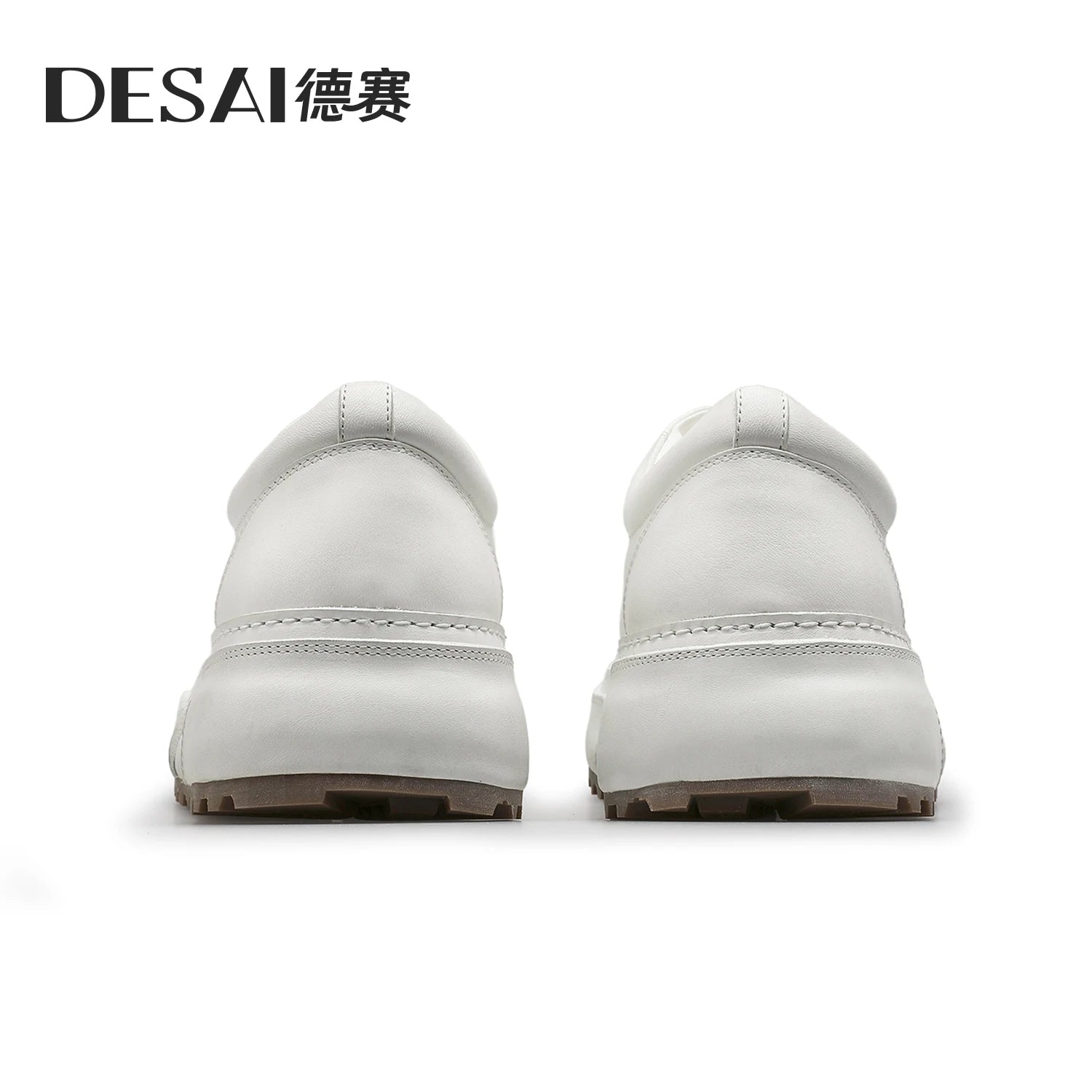 Desai [High-end horsehide] casual shoes men's shoes winter thick soled men's shoes sports board shoes soft soled small white sho