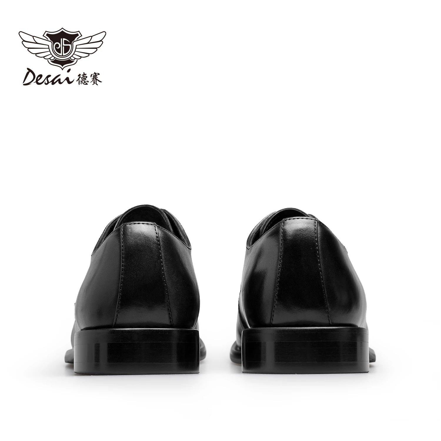 Desai [High-end horsehide] men's leather shoes business formal round head Derby shoes men's leather soft soled handmade footwear