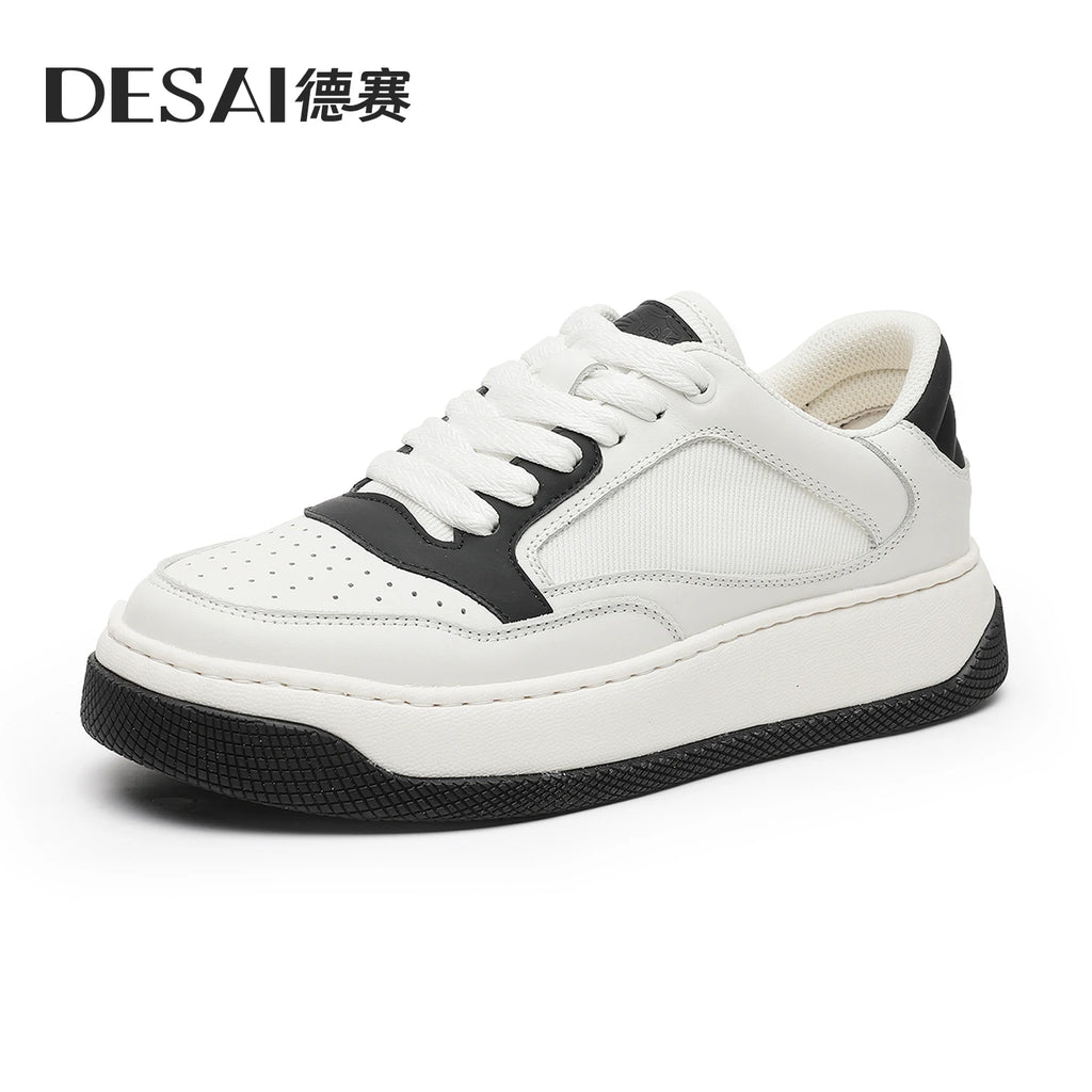 Desai Men's Shoes Summer New Mesh Breathable Casual Shoes Men's Board Shoes Versatile Bread Shoes Soft Sole Elevated Shoe DS2026