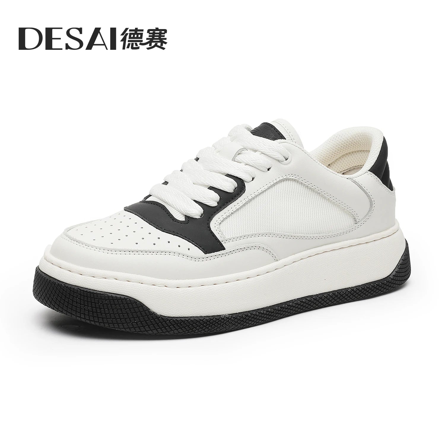 Desai Men's Shoes Summer New Mesh Breathable Casual Shoes Men's Board Shoes Versatile Bread Shoes Soft Sole Elevated Shoe DS2026