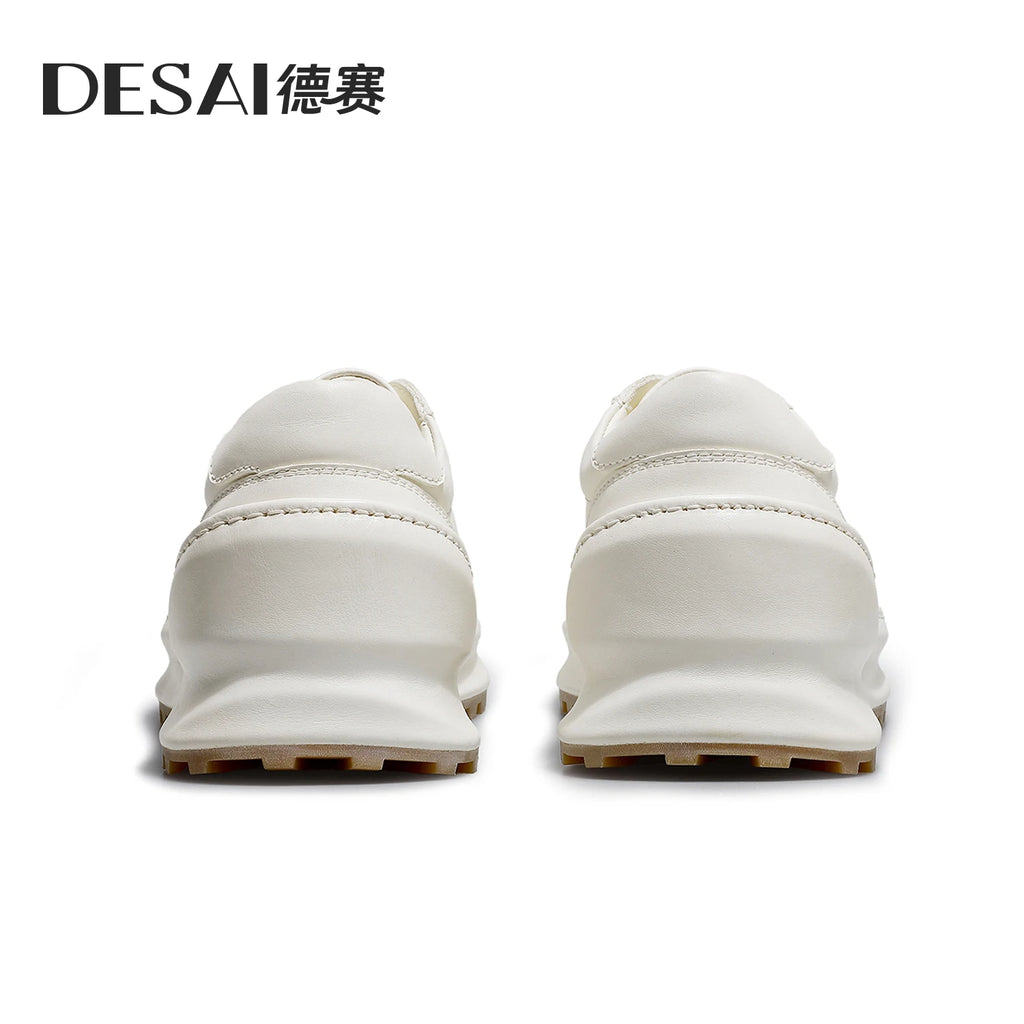 Desai [High-grade horsehide] men's De training shoes retro shoes with classic small white shoes sports casual shoes