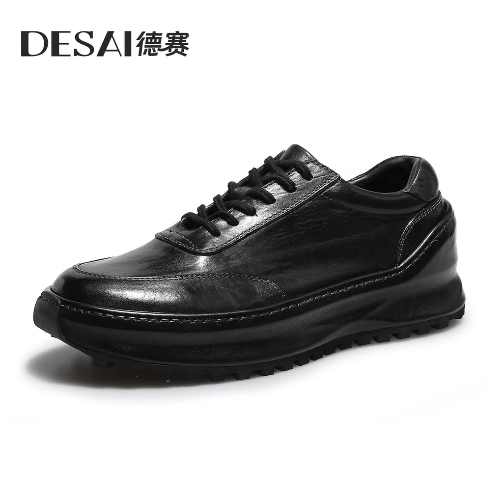 Desai [High-grade horsehide] men's De training shoes retro shoes with classic small white shoes sports casual shoes