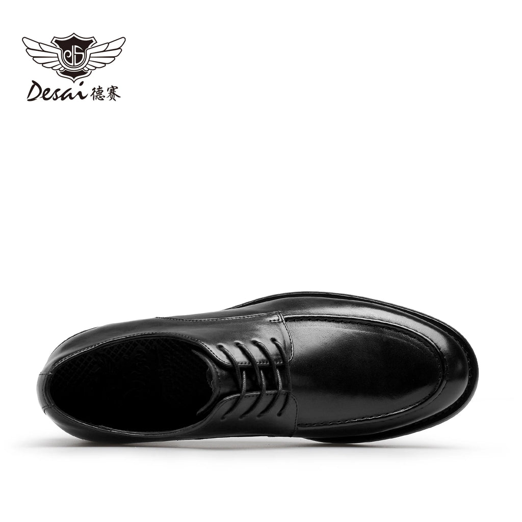 Desai [High-end horsehide] men's leather shoes business formal round head Derby shoes men's leather soft soled handmade footwear
