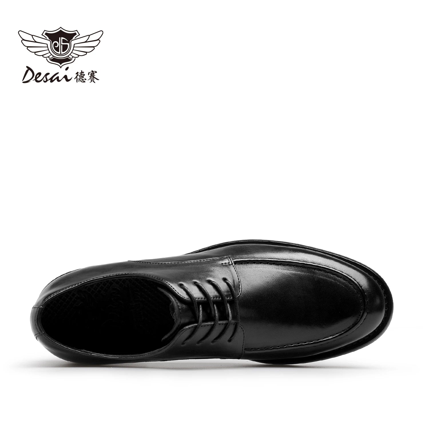 Desai [High-end horsehide] men's leather shoes business formal round head Derby shoes men's leather soft soled handmade footwear