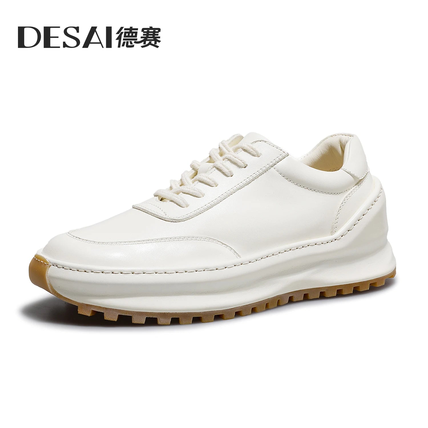 Desai [High-grade horsehide] men's De training shoes retro shoes with classic small white shoes sports casual shoes