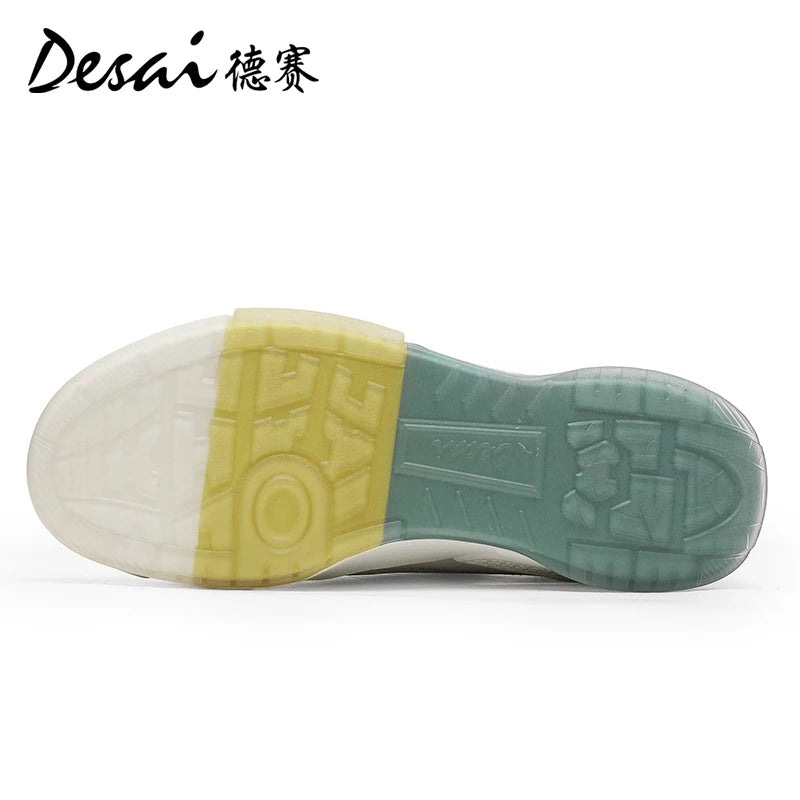 Desai Summer New Sports and Leisure Mesh Shoes Men's Thin Genuine Leather Mesh Surface Breathable Shoes DS20211