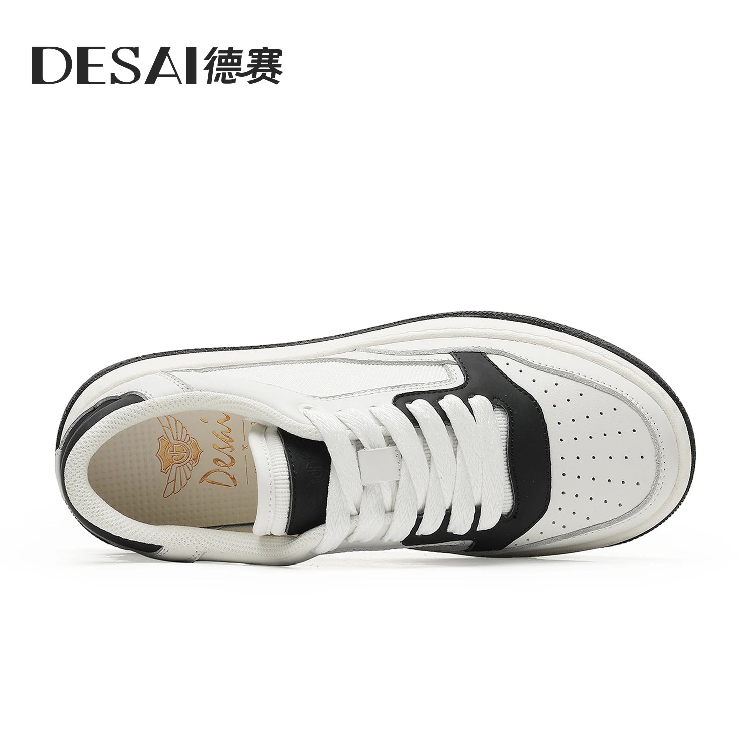 Desai Men's Shoes Summer New Mesh Breathable Casual Shoes Men's Board Shoes Versatile Bread Shoes Soft Sole Elevated Shoe DS2026