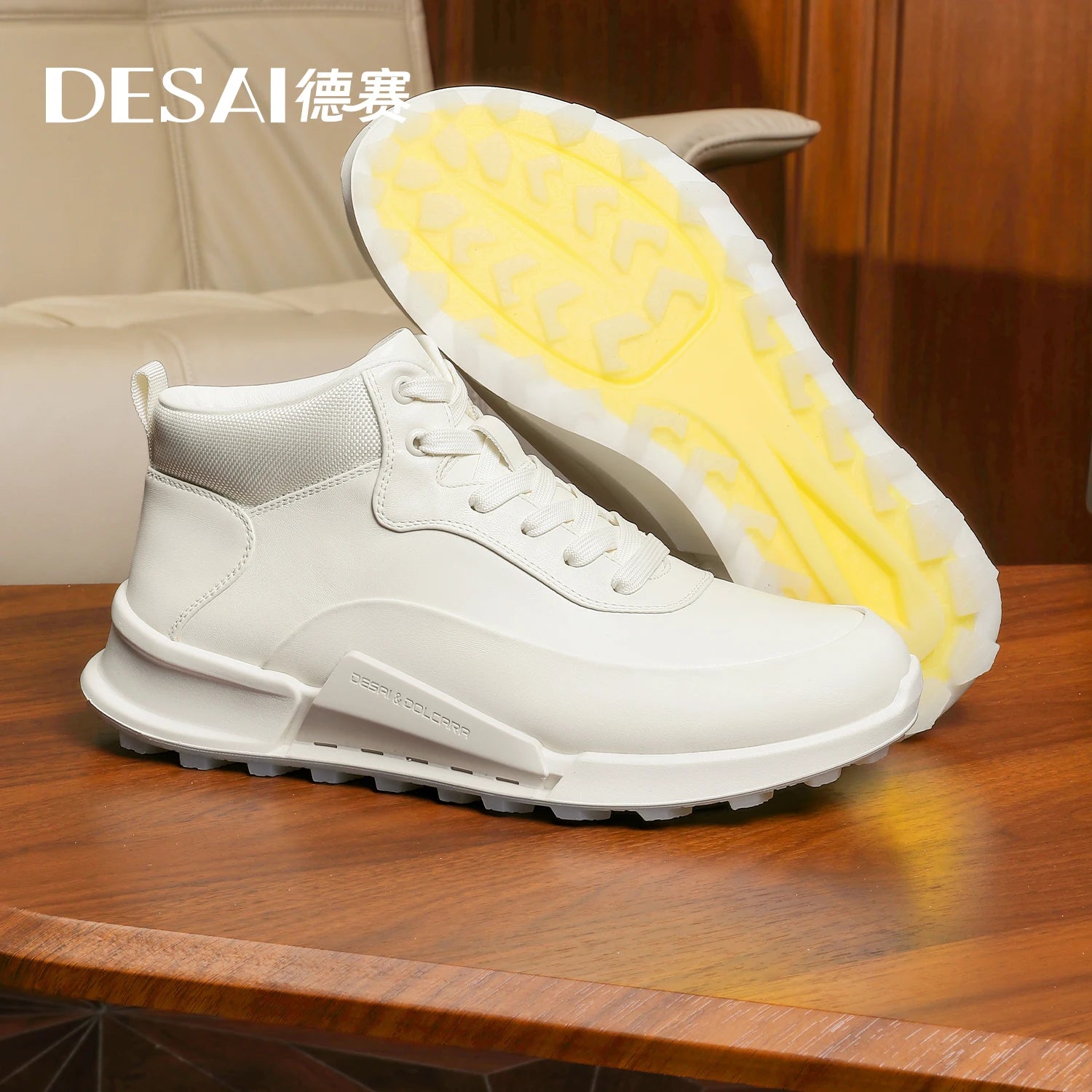 Desai [ Graphene fast heat triple technology ] winter fleece warm casual shoes men's leather sports shoes