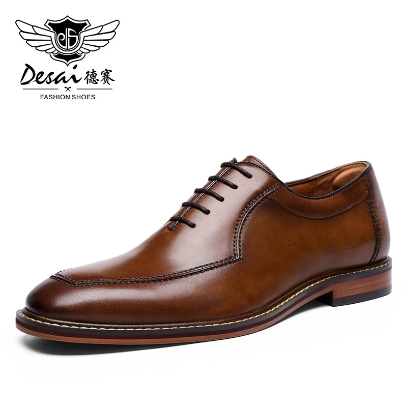 Desai Men Dress Shoes Oxfords Genuine Leather Italian Formal Shoes For Man Party Classic Black Height increasing Wedding Gifts