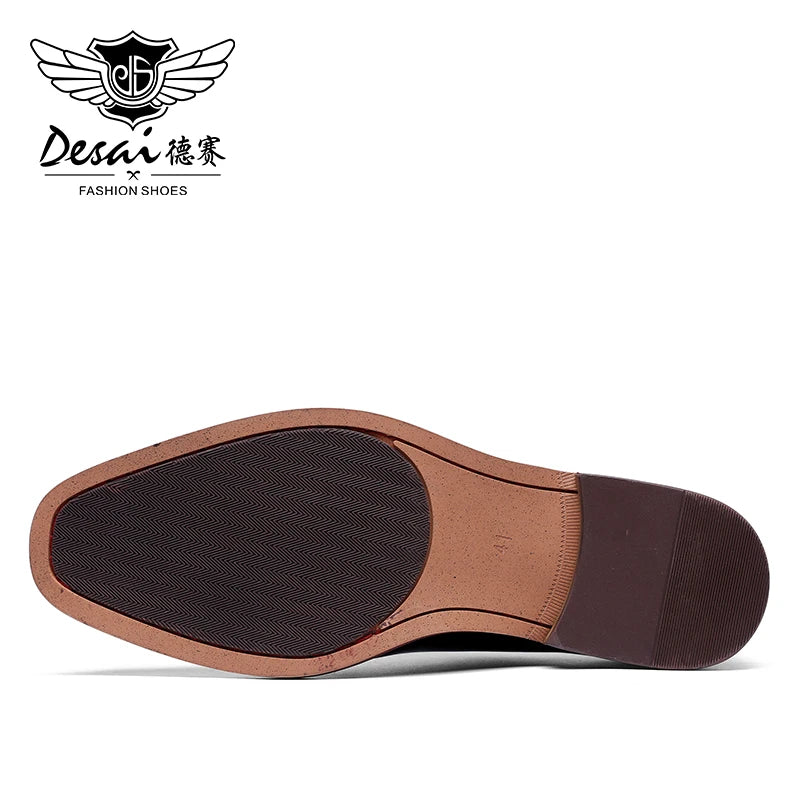 Desai Men Dress Shoes Oxfords Genuine Leather Italian Formal Shoes For Man Party Classic Black Height increasing Wedding Gifts