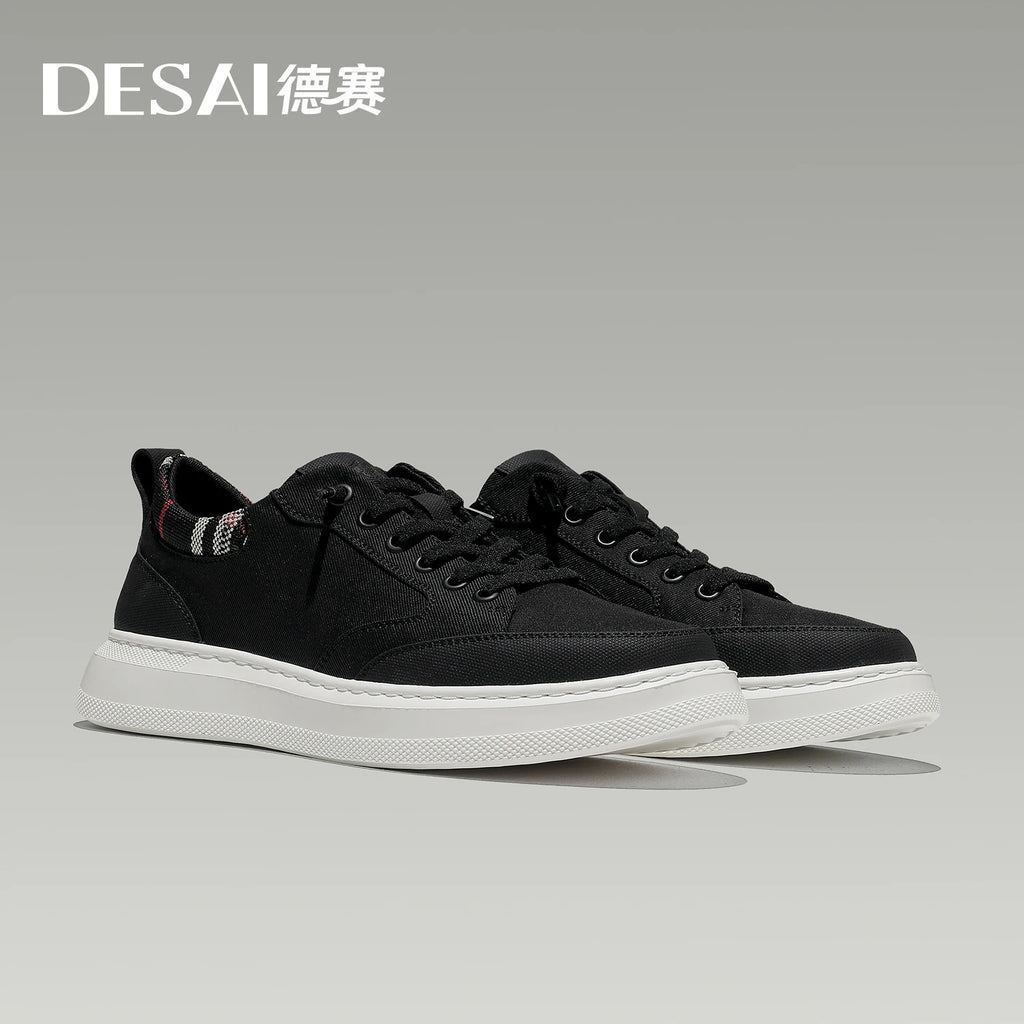 DESAI Lightweight soft sole casual plimsoll shoes for men, no laces, versatile, comfortable and breathable.