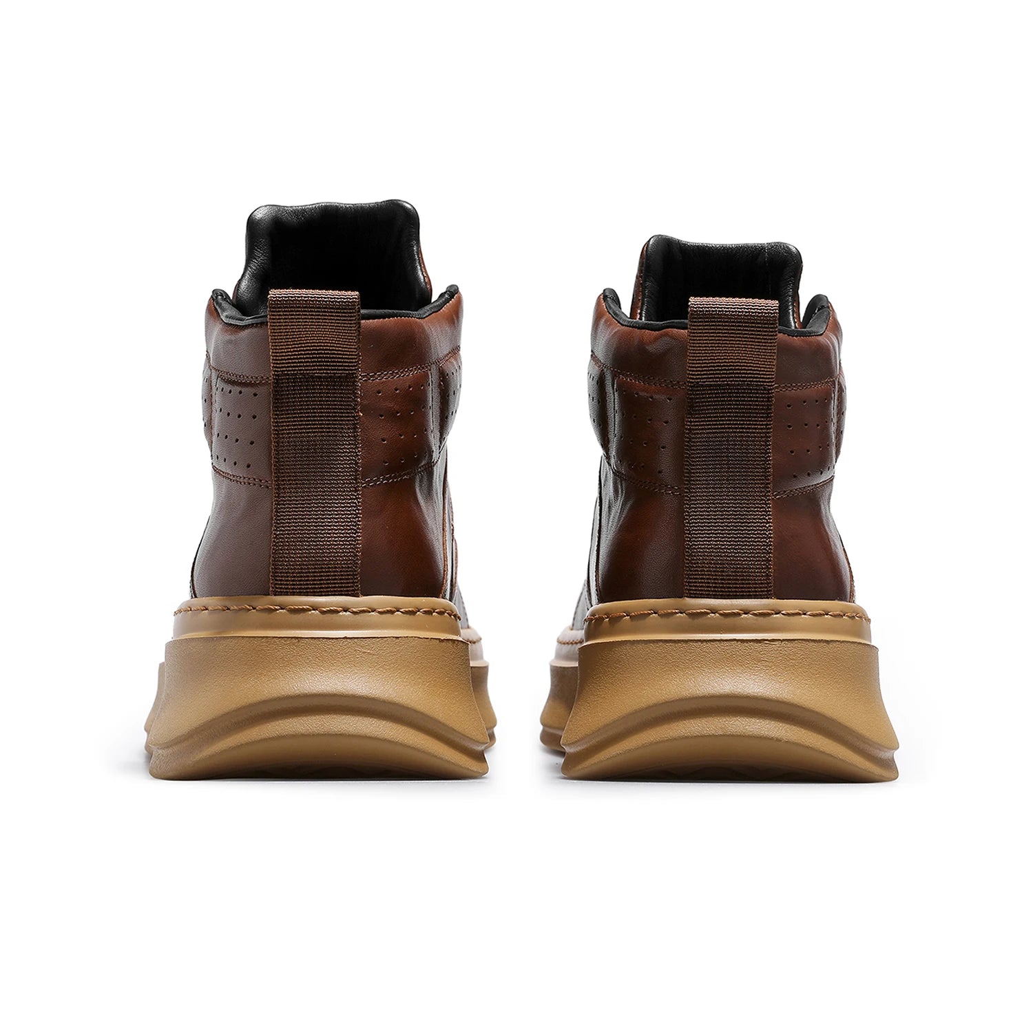 [Hand scratch grain color warm work shoes] Desai winter men's shoes comfortable non-slip high top shoes retro board shoes men