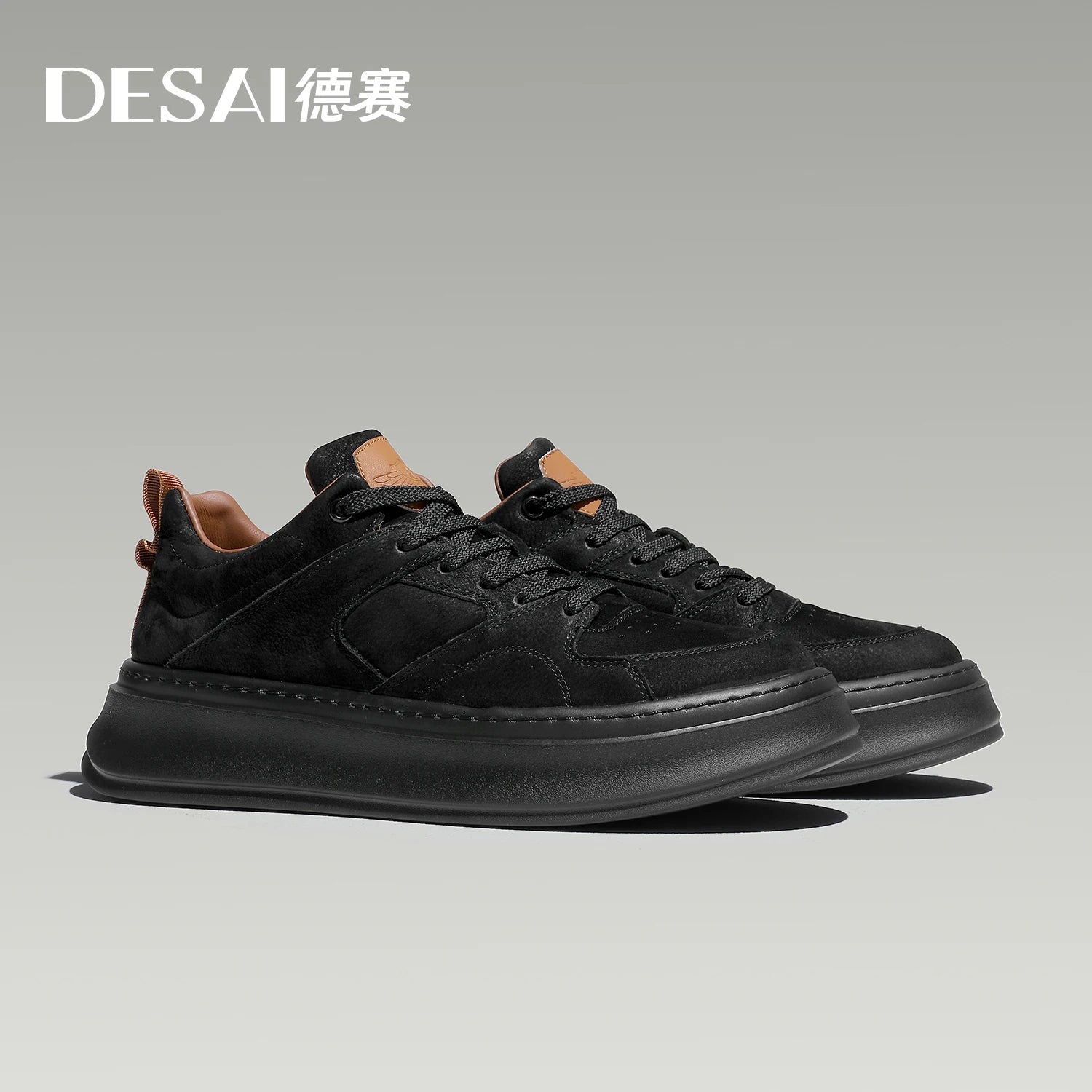 DESAI Casual shoes retro workwear shoes fashion trend versatile high-top men's shoes