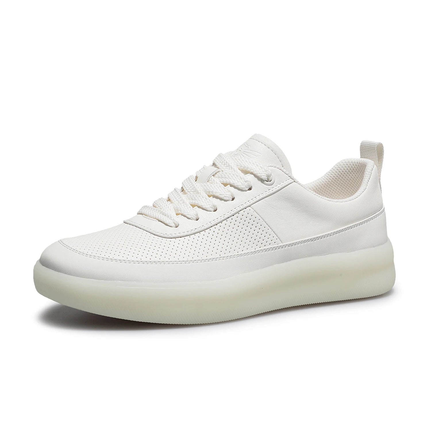 DESAI Punch hole breathable shoes soft sole lightweight men's leisure plimsolls versatile white shoes