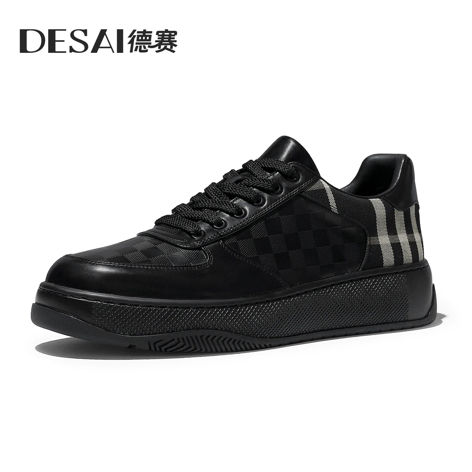 Desai Breathable genuine leather slip-on shoes with thick soles for height increase casual shoes for commuting versatile
