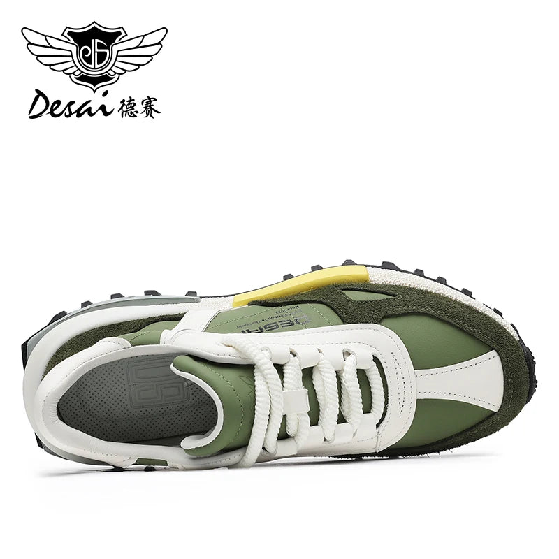 DESAI Outdoor sports shoes versatile low-top casual shoes thick-soled lightweight breathable running shoes for men
