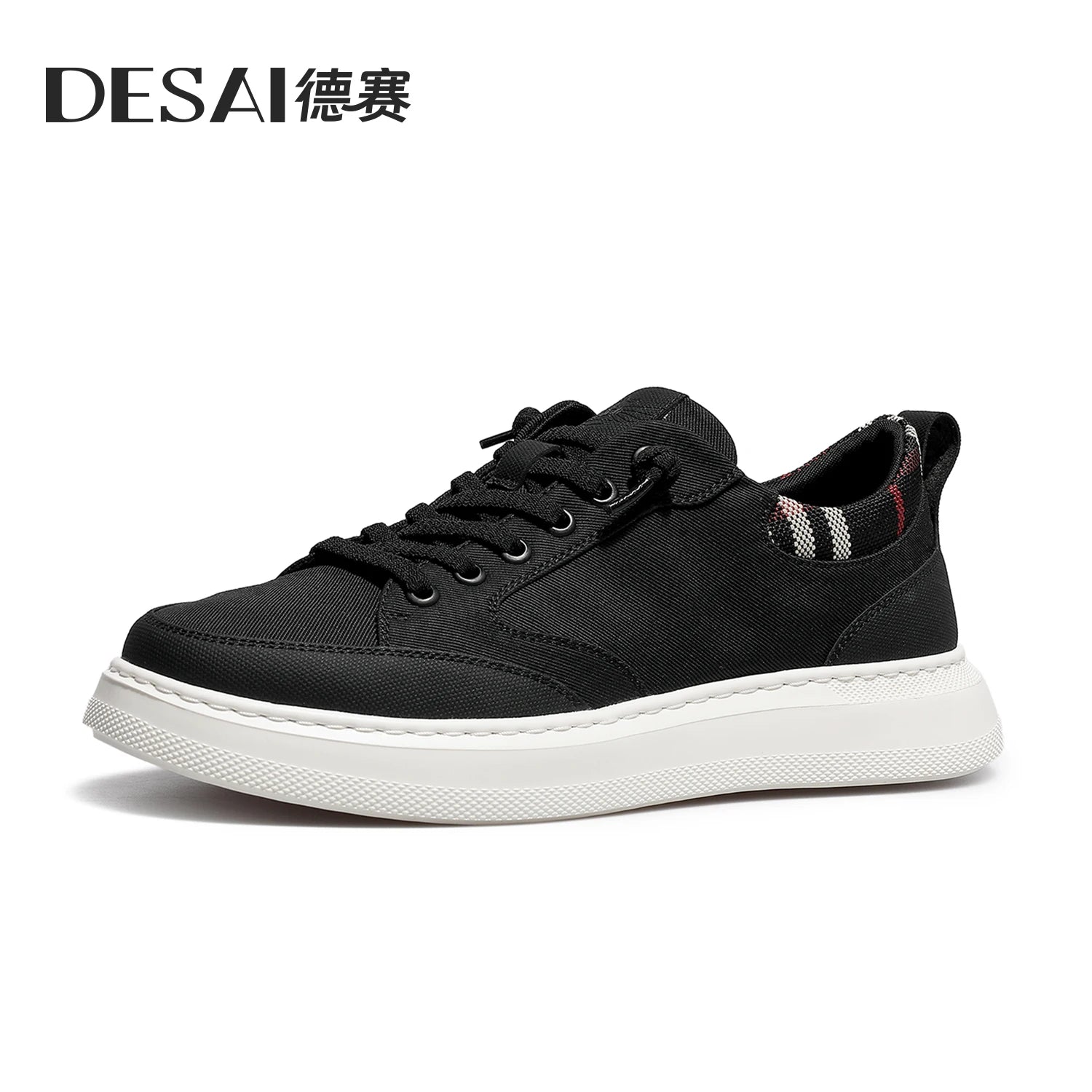 DESAI Lightweight soft sole casual plimsoll shoes for men, no laces, versatile, comfortable and breathable.