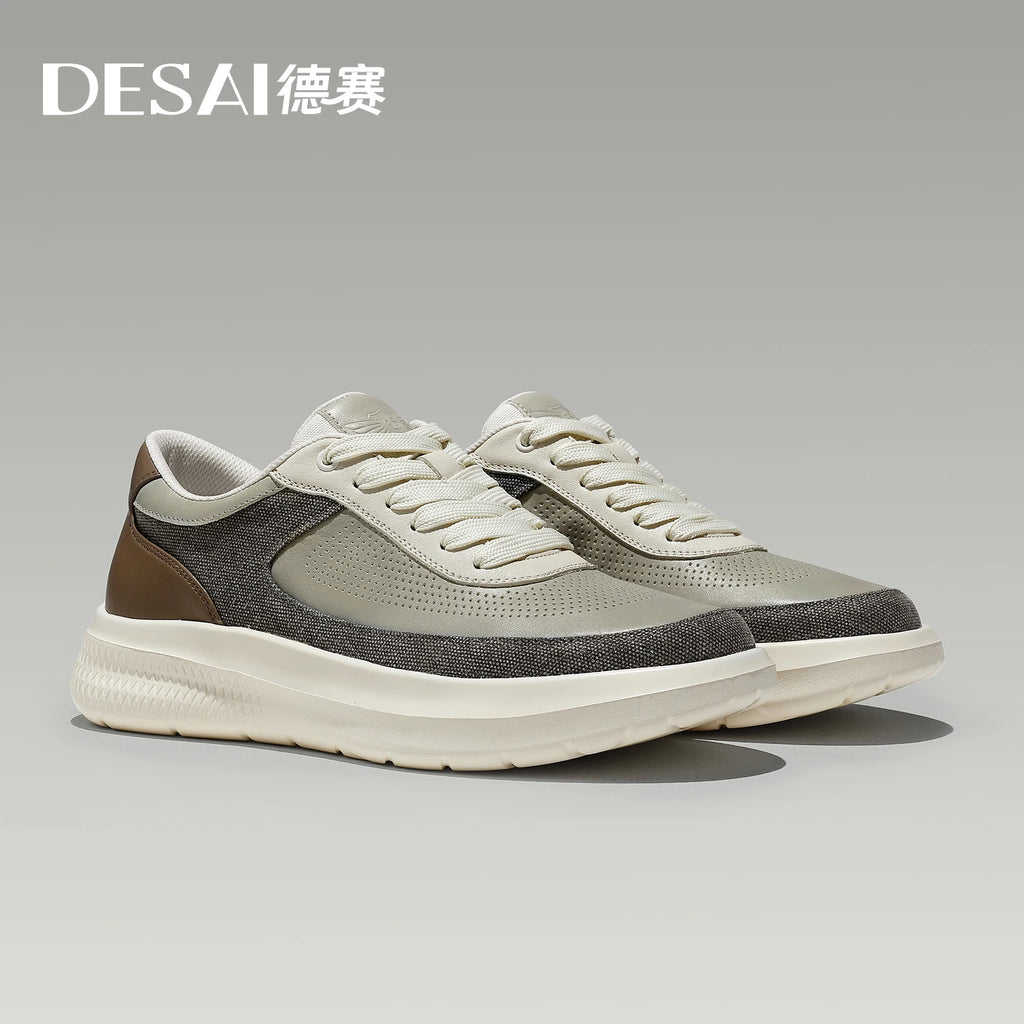 DESAI Leisure shoes with perforated ventilation, thick soles, height increasing, lightweight and versatile for men