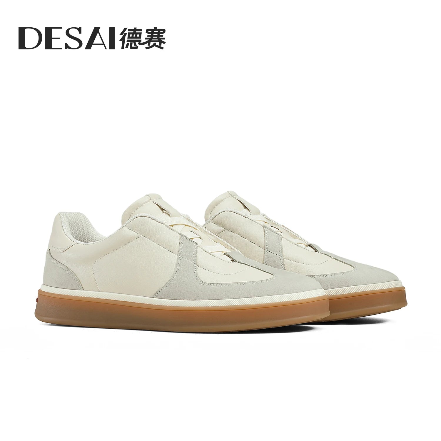 DESAI Retro versatile lightweight casual plimsoll shoes for men; slip on, no laces, comfortable for commuting