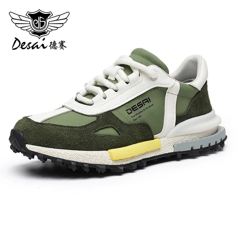 DESAI Outdoor sports shoes versatile low-top casual shoes thick-soled lightweight breathable running shoes for men