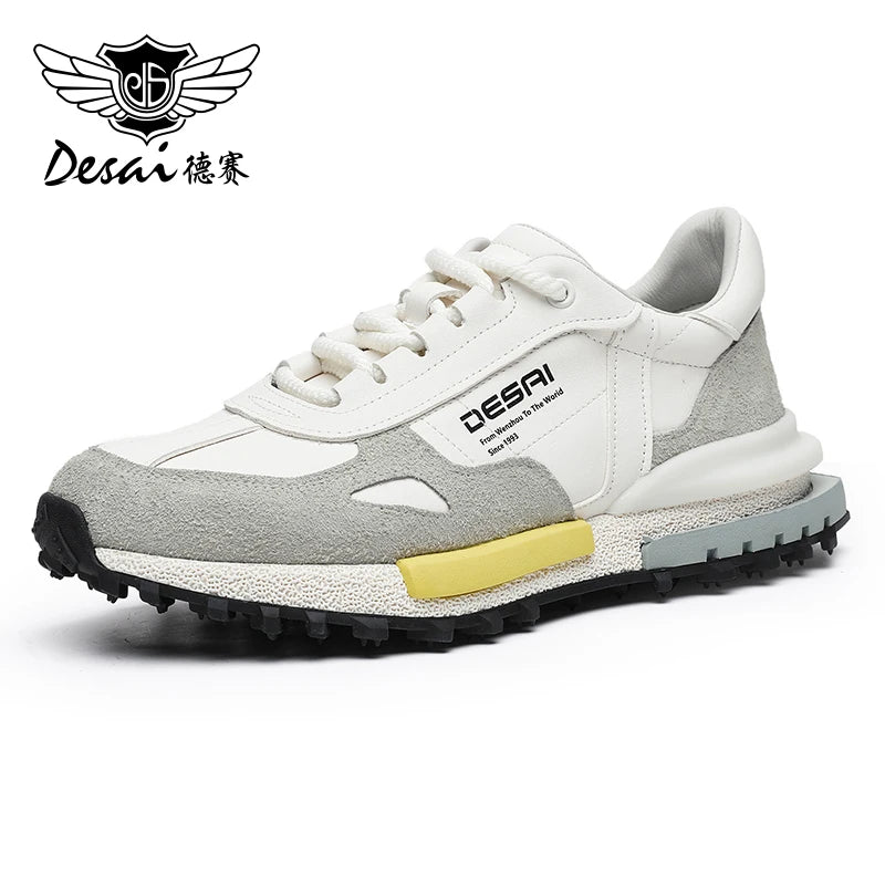 DESAI Outdoor sports shoes versatile low-top casual shoes thick-soled lightweight breathable running shoes for men