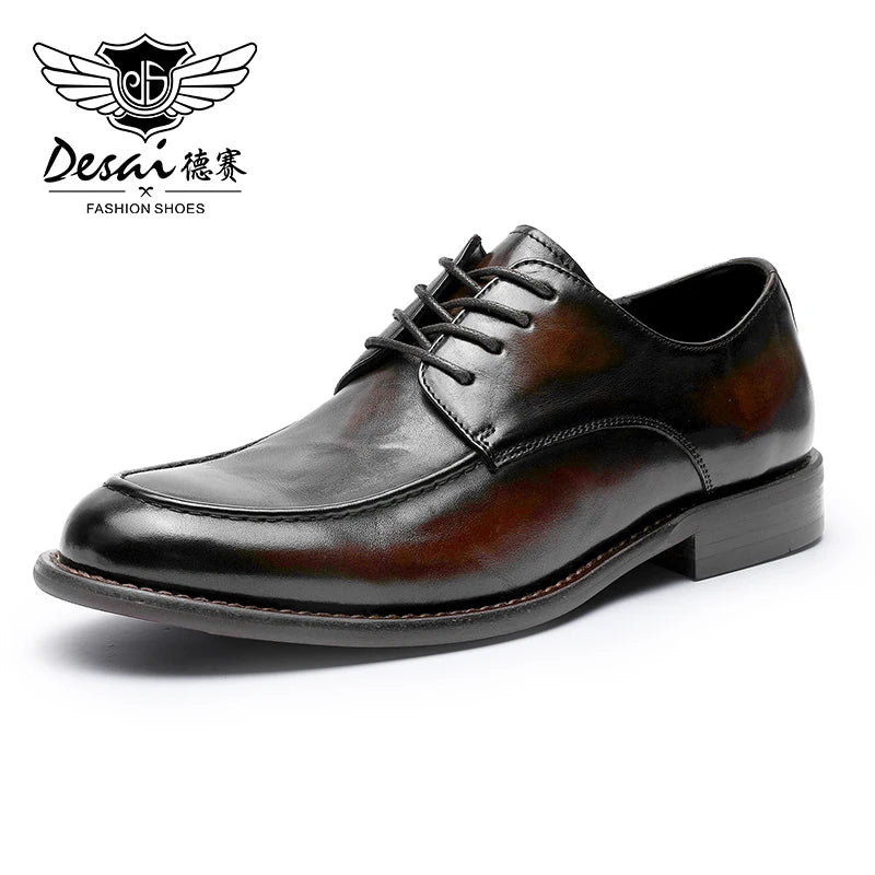 DESAI Full Grain Leather Men Shoes Genuin Leather Luxury Brand Derby Breathable 2025 New Arrival Fashion Designer Winter