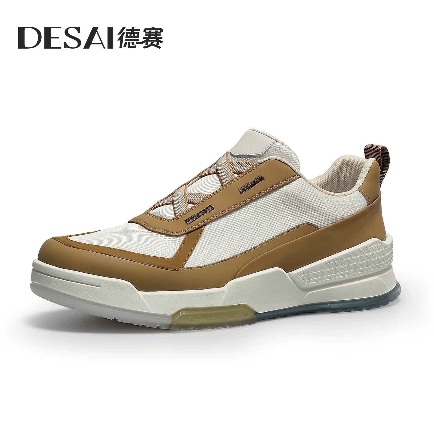 DESAI Slip-on lightweight casual sports shoes low-top breathable soft sole running shoes for men