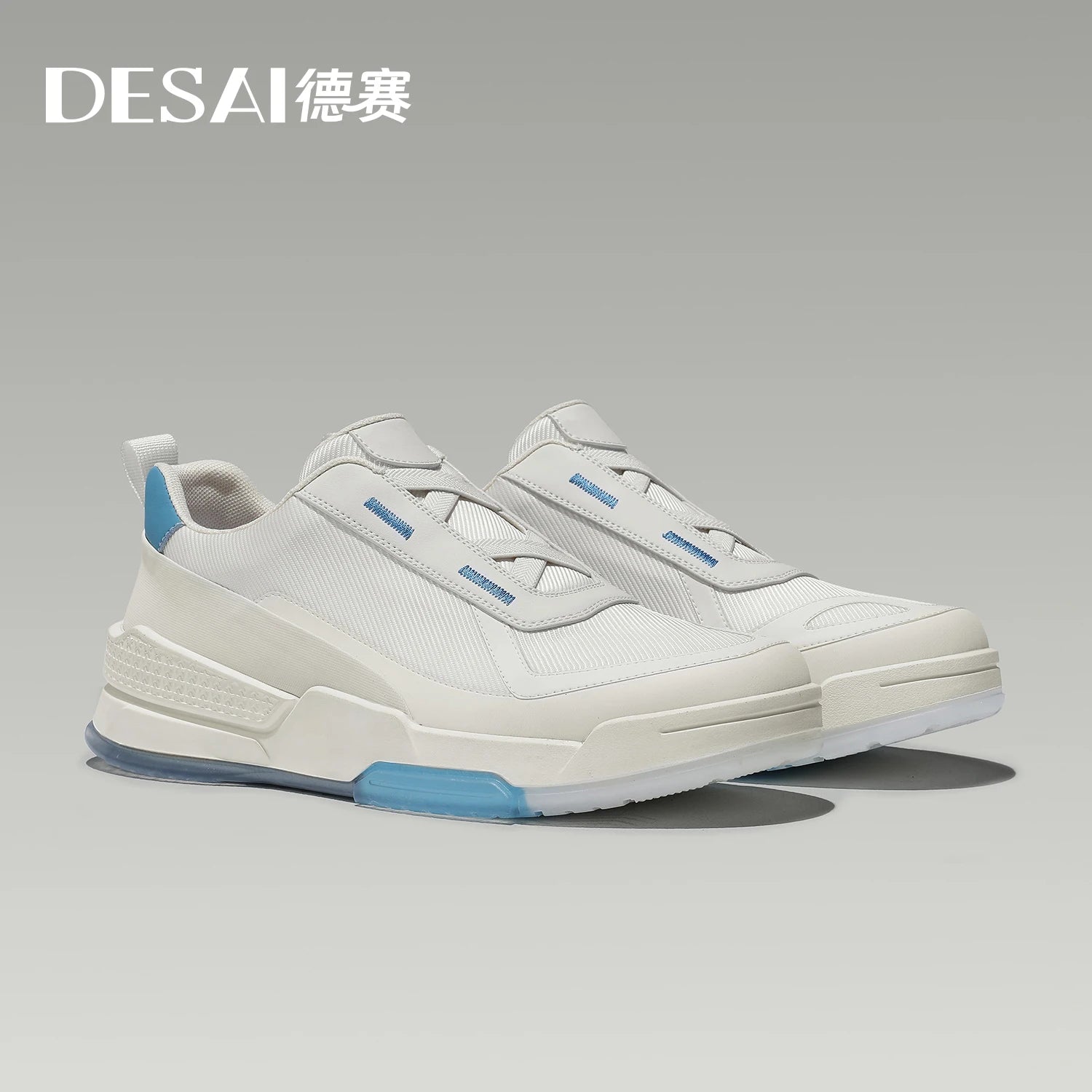 DESAI Slip-on lightweight casual sports shoes low-top breathable soft sole running shoes for men