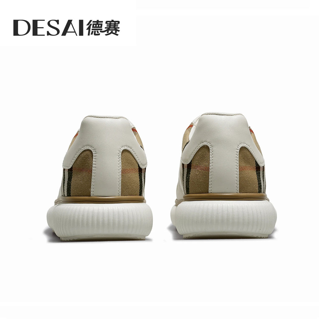 DESAI Soft sole sports plimsolls slip-on breathable perforated men's casual shoes