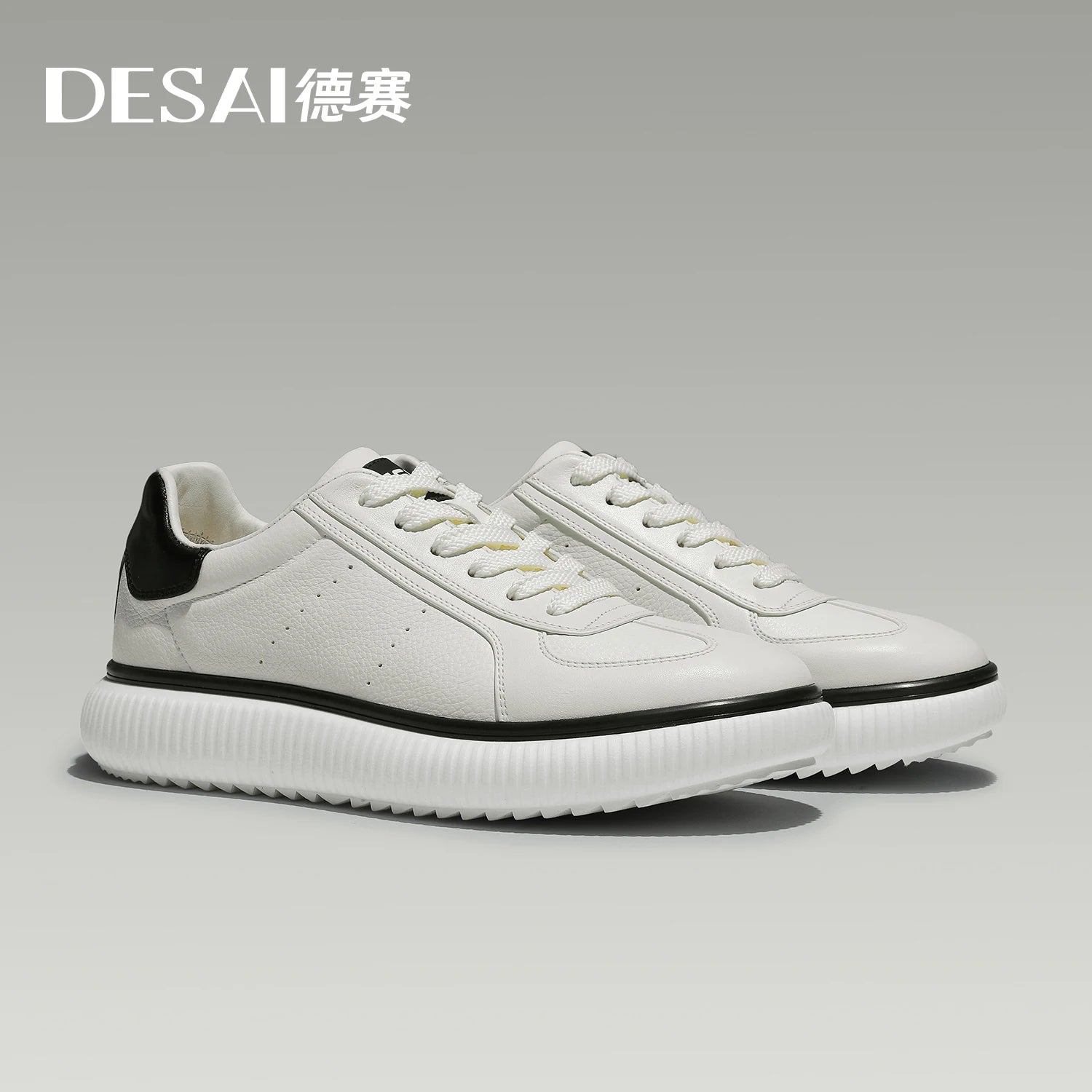 DESAI Punched breathable comfortable men's shoes casual lightweight versatile anti-slip skate shoes