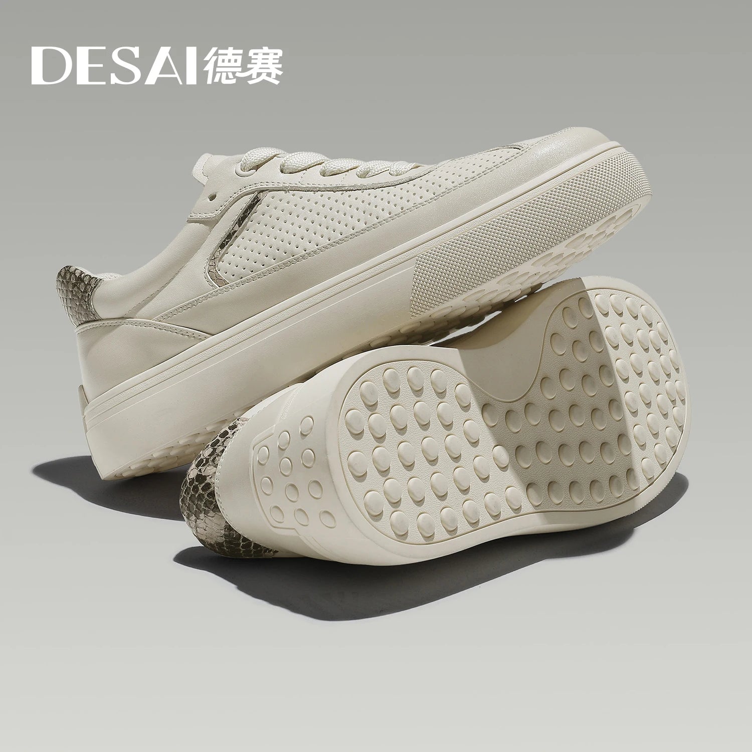 DESAI Leisure board fashion versatile perforated breathable anti-slip trend men's shoes