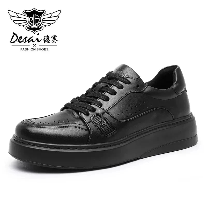 DESAI Full Grain Leather Men Shoes Soft Casual Sneaker For Men Business Work Breathable 2022 Fashion