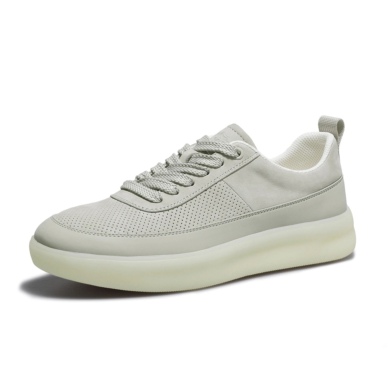 DESAI Punch hole breathable shoes soft sole lightweight men's leisure plimsolls versatile white shoes