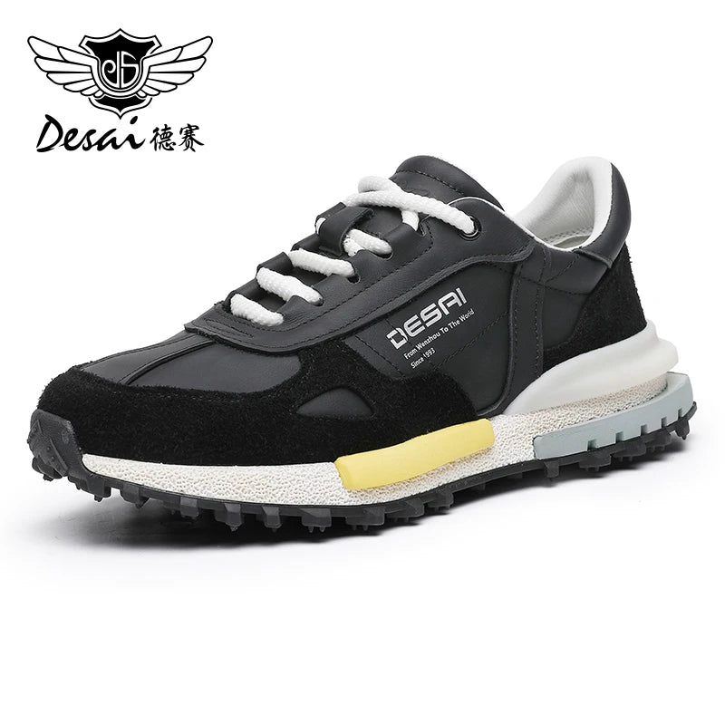 DESAI Outdoor sports shoes versatile low-top casual shoes thick-soled lightweight breathable running shoes for men