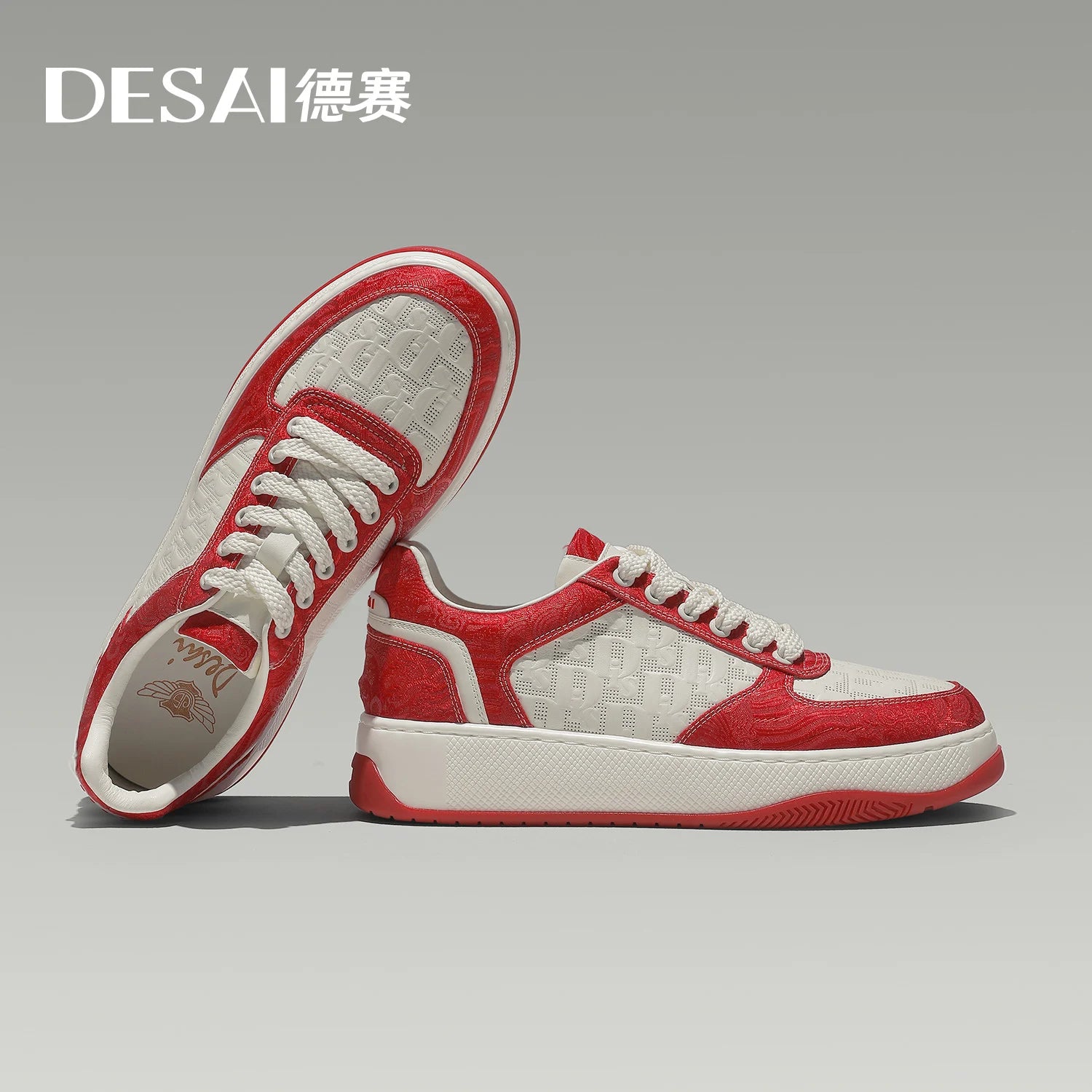 DESAI Eastern embroidery spring low-top men's low-top casual shoes versatile breathable fashionable men's shoes