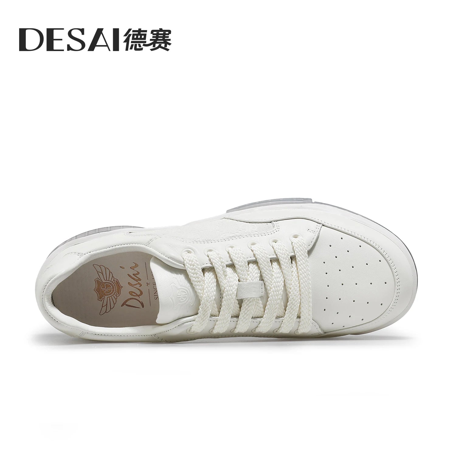 DESAI Full Grain Leather Men Shoes Soft Bottom Casual Sneaker For Men Business Worker Breath New Designer Fashion