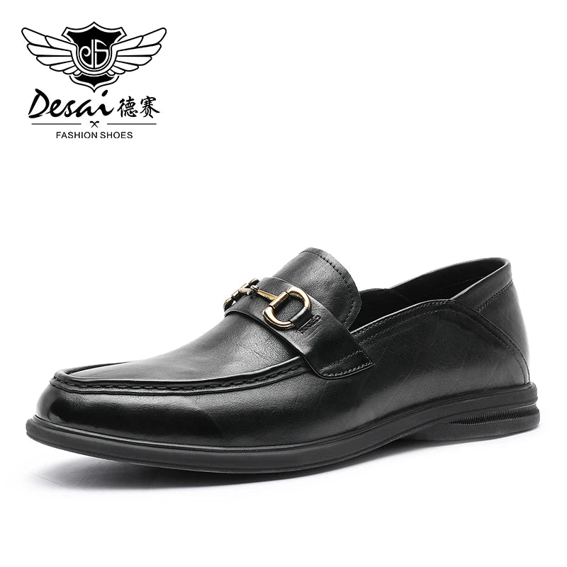 DESAI Loafers For Men Luxury Brand Genuine Leather Casual Driving Shoes Fashion Work Designer 2025 New Arrival Original