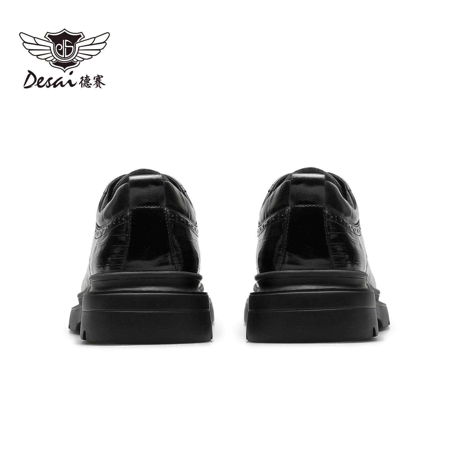 DESAI Leisure genuine leather round toe derby shoes for men British style vintage casual shoes