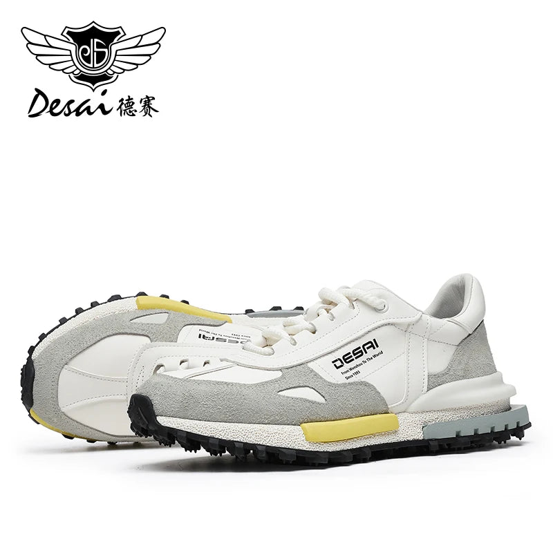 DESAI Outdoor sports shoes versatile low-top casual shoes thick-soled lightweight breathable running shoes for men