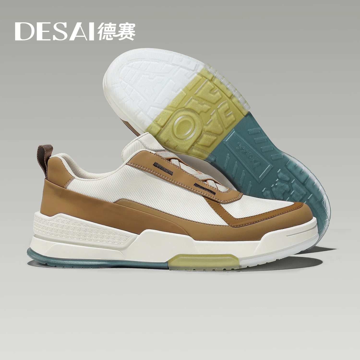 DESAI Slip-on lightweight casual sports shoes low-top breathable soft sole running shoes for men